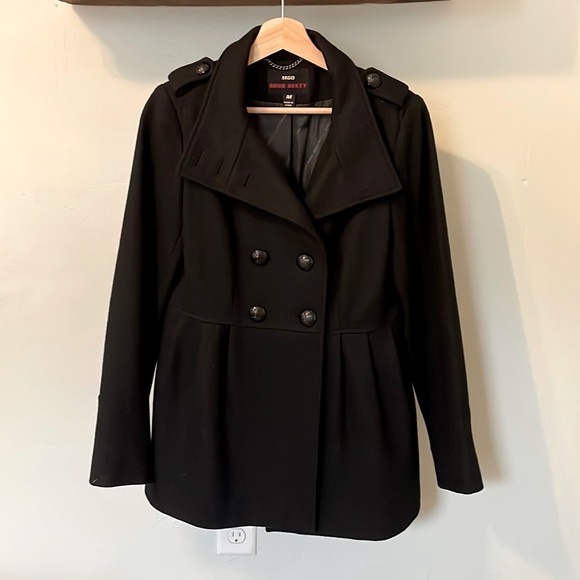 Miss Sixty M60 Medium Wool Pea Coat - Black - Picture 1 of 6